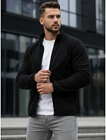 Pánska mikina na zips s kapucňou čierna FashionStreet BX4771