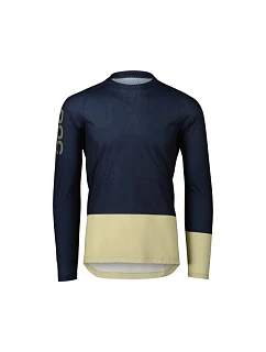 Cyklistické tričko POC MTB Pure LS Jersey, tmavomodro-zelené