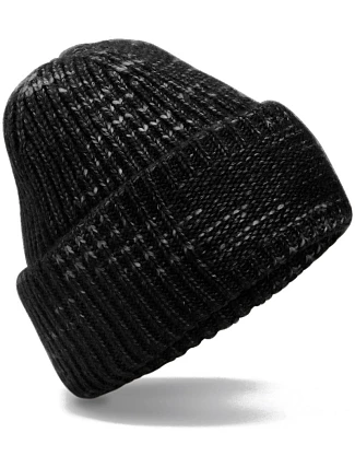 Beechfield B 330R Pletená čiapka s nášivkou „Chunky Knit“ 53.330R midnight haze