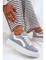 Sneakersy Damskie Na Platformie Niebieskie Tellnira