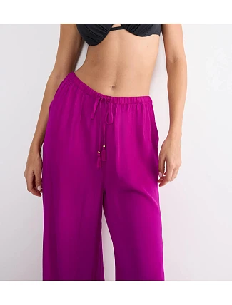 Letné saténové nohavice - ČERVENÉ - TRIUMPH ČERVENÉ - TRIUMPH