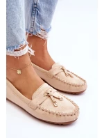 Klasyczne Zamszowe Mokasyny Beżowe Good Time