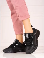 Praktické tenisky čierne dámske bez podpätku Praktické tenisky čierne dámske bez podpätku