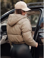 ZENZI prešívaná dámska zimná bunda s kapucňou béžová FashionStreet TY4722