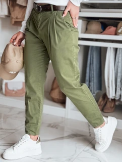 Dámske nohavice chinos s opaskom MODELA khaki FashionStreet UY2572