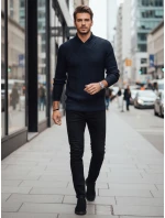 Pánsky tmavomodrý sveter FashionStreet WX2257z