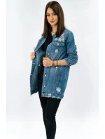 Dlhá svetlo modrá dámska džínsová oversize bunda (X-761) Dlhá svetlo modrá dámska džínsová oversize bunda (X-761)