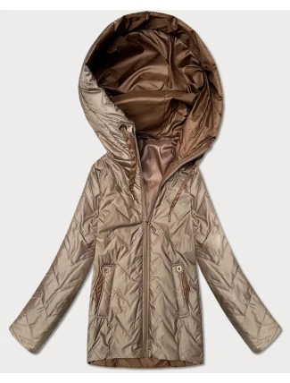 Dámska prešívaná bunda s kapucňou Goodlookin beige (B8596-12) Dámska prešívaná bunda s kapucňou Goodlookin beige (B8596-12)