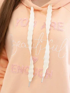 Bavlnená mikina s kapucňou peach