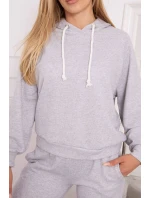 Šedá mikina s kapucňou