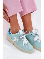 Niskie Buty Sportowe Damskie W Panterkę Miętowe Zelevelis