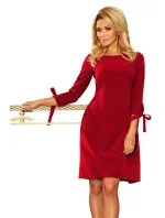 Dámske šaty v bordovej farbe s mašľami model 6291446