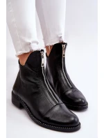 Kožené čižmy so zipsom Nicole 2785/037 Black