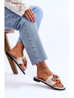 Klapki Z Ozdobnymi Koralikami S.Barski KV-2775-47 Nude