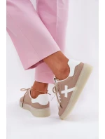 Niskie Buty Sportowe Damskie Beżowe Zelevelis