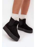 Damskie Śniegowce Z Elastyczną Wstawką Czarne Kiora