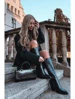 Dámské kozačky na jehlovém podpatku s vyhříváním černé Katelle