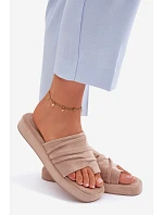 Dámské pantofle s řasením Béžové Gelmira