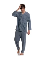 Pánske rozopínacie pyžamo Gucio dł/r M-2XL Pánske rozopínacie pyžamo Gucio dł/r M-2XL