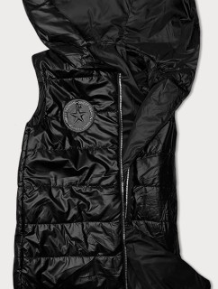Čierna dámska vesta s asymetrickým zipsom S'West (B8155-1)