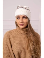 Dámska čiapka Kira K374 ecru+brown