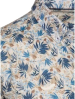 Pánska kvetinová biela košeľa FashionStreet DX2634 Pánska kvetinová biela košeľa FashionStreet DX2634