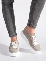 Praktické sivo-strieborné dámske topánky na platforme Praktické sivo-strieborné dámske topánky na platforme