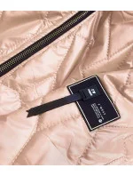 Béžová dámska bunda s ozdobným prešívaním (BR8101-101) Béžová dámska bunda s ozdobným prešívaním (BR8101-101)