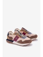 Zamszowe Sneakersy Męskie Na Platformie Big Star RR174475 Hi-Poly System Beżowe