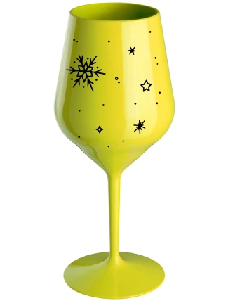 ZIMĚNKA - žlutá nerozbitná sklenice na víno 470 ml