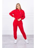 Izolovaná sada s farebnou potlačou červená