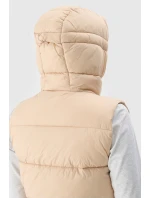 Bezrękawnik Damski Puchowy Z Kapturem 4F 4FWAW24TVJAF141-83S Beżowy Bezrękawnik Damski Puchowy Z Kapturem 4F 4FWAW24TVJAF141-83S Beżowy