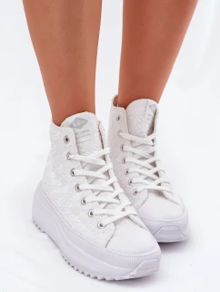 Wysokie Trampki Damskie Lee Cooper LCW-25-31-3461L Białe