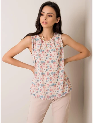 Dámsky top D50039F11004A svetlo béžový