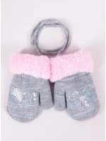 YOCLUB Rukavice RED-0111G Detské kožušinové flitre