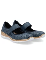 Dámske pohodlné aku topánky so suchým zipsom modré Rieker N4299-14