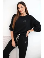 Dámska súprava z viskózy s mikinou a nohavicami butter black