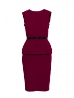 S427 Peplum šaty - bordové