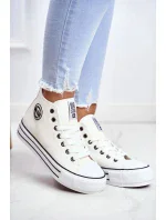 Dámske vysoké tenisky GG274013 White with Black - Big Star Dámske vysoké tenisky GG274013 White with Black - Big Star