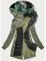 Dámska dlhá mikina na zips v khaki farbe (AMG-819) Dámska dlhá mikina na zips v khaki farbe (AMG-819)