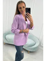 Bunda s klopami elegantná svetlofialová Bunda s klopami elegantná svetlofialová