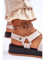 Damskie Wegańskie Sandały Na Rzepy ZAXY JJ285015 Jasnobeżowe