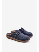 Kapcie Męskie Z Klamrą Klapki Profilaktyczne Inblu MT000012 Granatowe