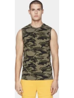 Pánske tričko bez rukávov D4L20 TSM306M Khaki zelená - 4F Pánske tričko bez rukávov D4L20 TSM306M Khaki zelená - 4F