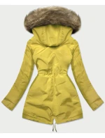Dámska teplá zimná bunda lemon beige (w559)