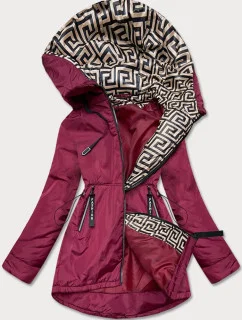 Bordó-béžová dámska bunda pre prechodné obdobie (B8037-74046)