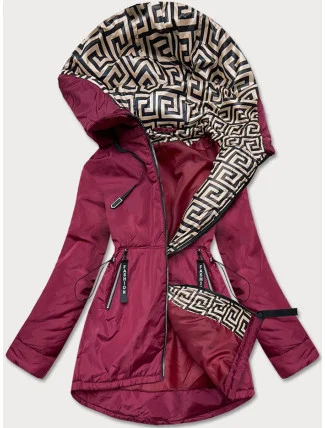 Bordó-béžová dámska bunda pre prechodné obdobie (B8037-74046) Bordó-béžová dámska bunda pre prechodné obdobie (B8037-74046)