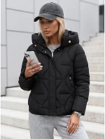 Dámska zimná prešívaná bunda s kapucňou, čierna, FashionStreet TY5939