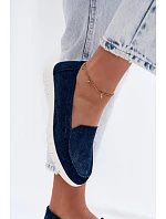Dámské mokasíny z přírodního semiše Vinceza 95360 tmavě modré