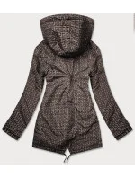 Tmavo modro-hnedá obojstranná dámska bunda parka (XW581BIGX) Tmavo modro-hnedá obojstranná dámska bunda parka (XW581BIGX)